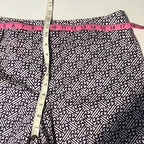 Talbots Womens Purple Print Capri Pants Size 14 Petite - Picture 5 of 11